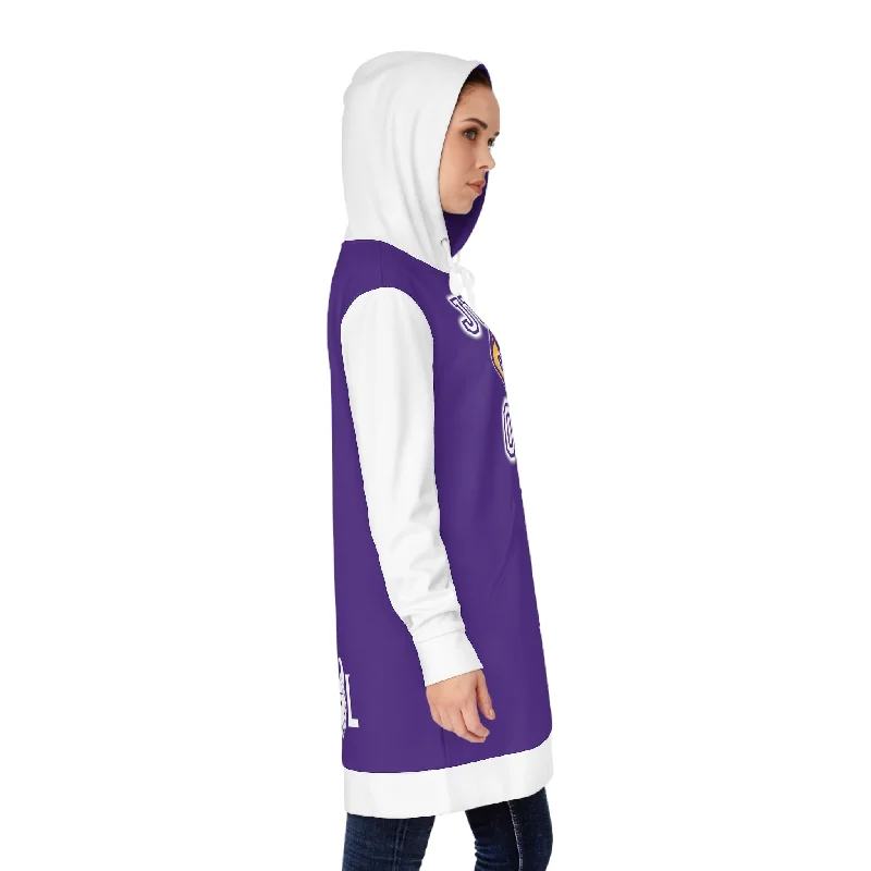 Hoodie Dress - Purple/White - Just ONE