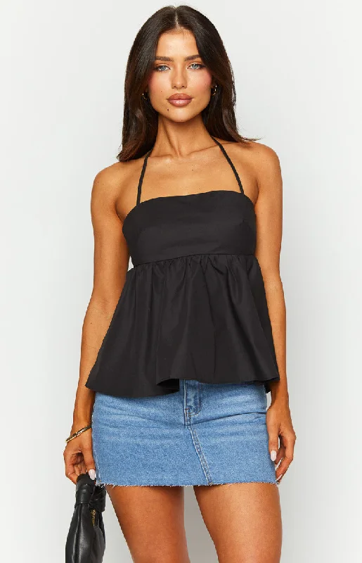 Axl Black Halter Top