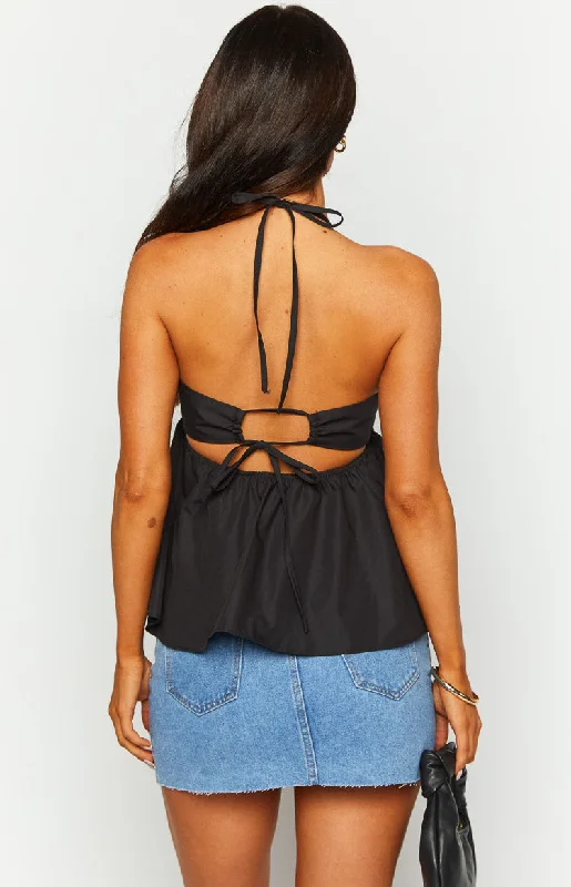 Axl Black Halter Top