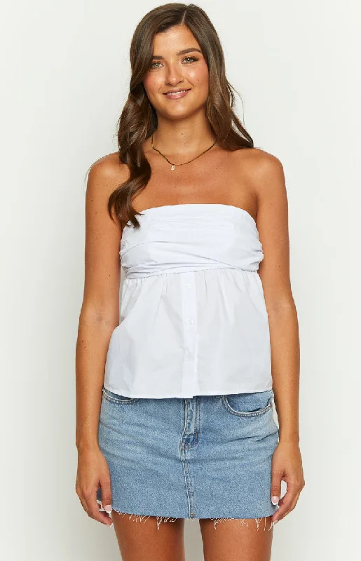 Colbie White Strapless Top