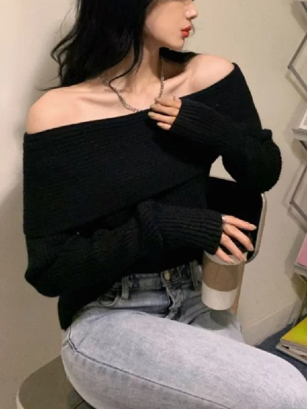 Off Shoulder Knitted Tops