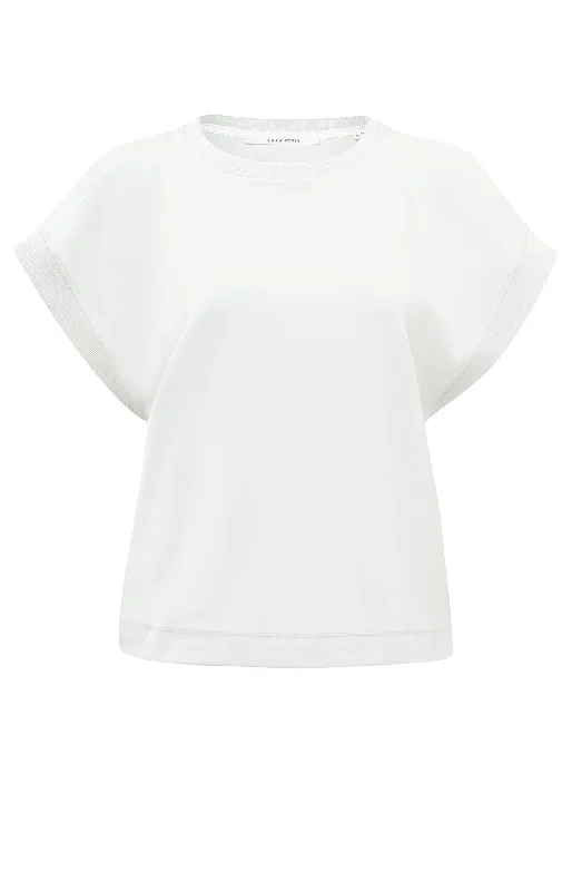 Open shoulder top in pure white