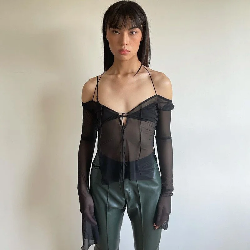 Punk Mesh Women Tops