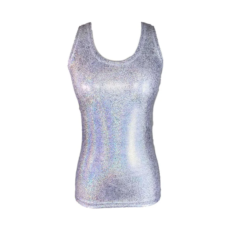 Full Length Tank Top - Silver Holographic