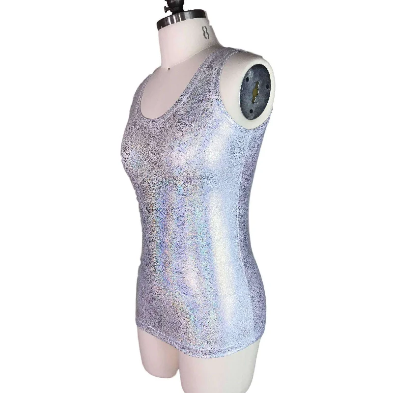 Full Length Tank Top - Silver Holographic