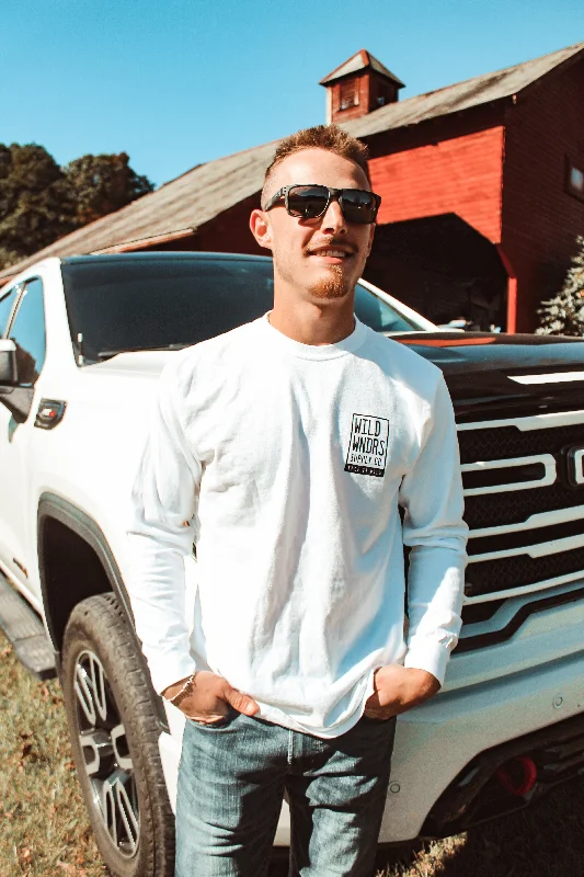 Stamped Long Sleeve Tee in White