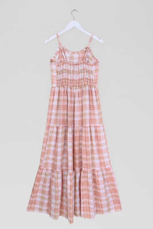 Alice Maxi Dress in Laceleaf White Tartan