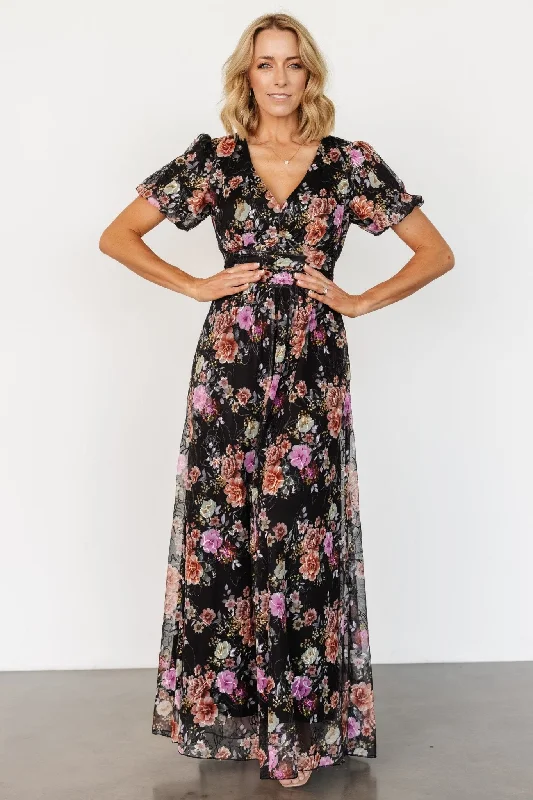 Ardley Maxi Dress | Black Multi Floral