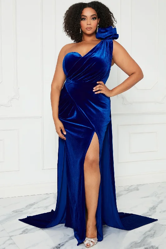 Rosalia Velvet Maxi Dress - Royal