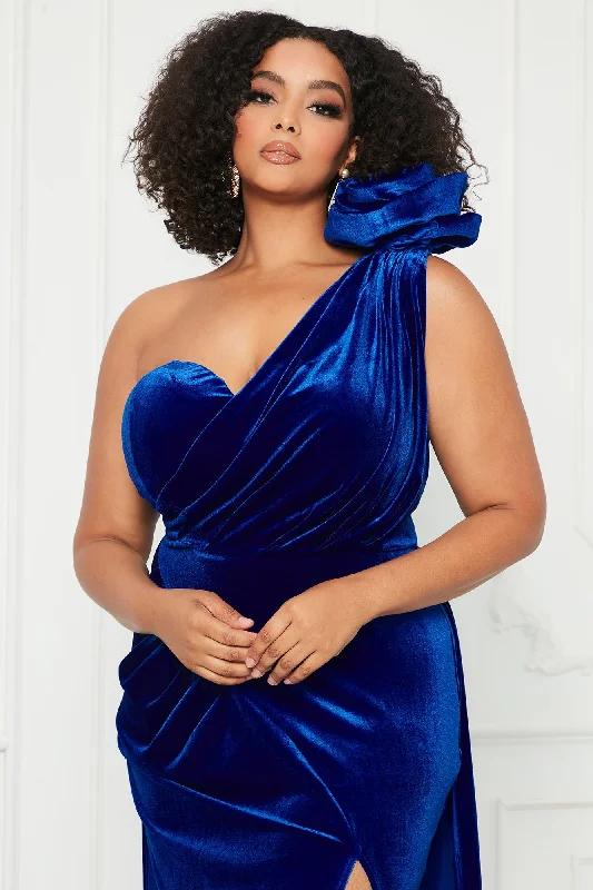 Rosalia Velvet Maxi Dress - Royal